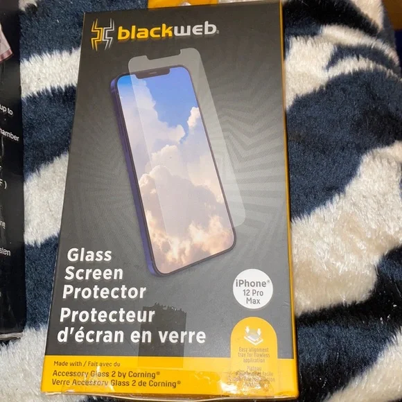 Cell Phones Accessories Black Web Glass Screen Protector